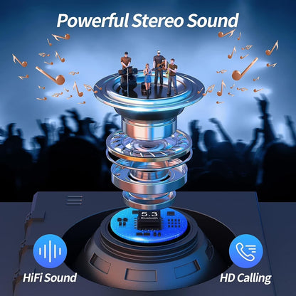 Wireless Ear Buds Bluetooth Earbuds 76H Playback Noise Cancellation Clear Calls Headphones Power Display Protable Charging Case Light Weight IPX7 Waterproof Earphones for Android Ios